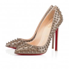 Christian Louboutin Pigalle Spikes 120mm Lodičky Taupe Christian Louboutin Pigalle Spikes 120mm Lodičky Taupe