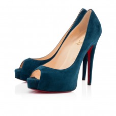 Christian Louboutin Vendome 120mm Peep Toe Lodičky Modré Christian Louboutin Vendome 120mm Peep Toe Lodičky Modré