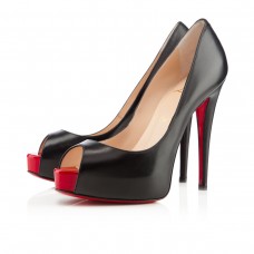 Christian Louboutin Vendome 120mm Peep Toe Lodičky Černé/Červené Christian Louboutin Vendome 120mm Peep Toe Lodičky Černé/Červené