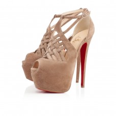 Christian Louboutin Carlota 160mm Platformové Boty Béžové