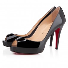 Christian Louboutin Mater Claude 80mm Peep Toe Lodičky Černé Christian Louboutin Mater Claude 80mm Peep Toe Lodičky Černé