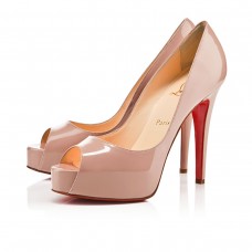 Christian Louboutin Hyper Prive 120mm Peep Toe Lodičky - Tělová kůže Christian Louboutin Hyper Prive 120mm Peep Toe Lodičky - Tělová kůže