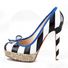 Christian Louboutin Foraine 140mm Platformové Boty Černé/Bílé