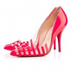 Christian Louboutin Pivichic PVC 100mm Lodičky Růžové Paříž Christian Louboutin Pivichic PVC 100mm Lodičky Růžové Paříž