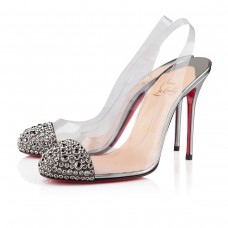 Christian Louboutin Epoca 100mm Slingbacks Stříbrné Christian Louboutin Epoca 100mm Slingbacks Stříbrné