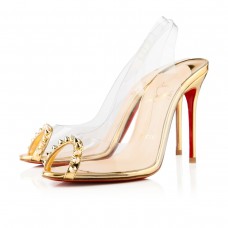 Christian Louboutin Ring My Toe 80mm Slingbacks Zlaté