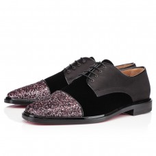 Christian Louboutin Bruno Orlato Glitter Mokasíny Růžové Antique