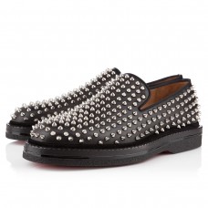 Christian Louboutin Fred Au 14 Mokasíny Černé/Stříbrné Christian Louboutin Fred Au 14 Mokasíny Černé/Stříbrné