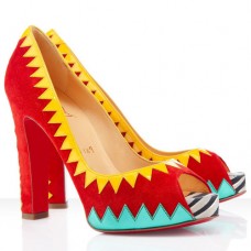Christian Louboutin Tibu 120mm Peep Toe Lodičky Červené Christian Louboutin Tibu 120mm Peep Toe Lodičky Červené