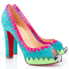 Christian Louboutin Tibu 120mm Peep Toe Lodičky Modré