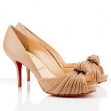 Christian Louboutin Greissimo 80mm lodičky Peep Toe Béžová