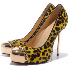 Christian Louboutin Metalipp 120mm Lodičky Leopard/Žluté