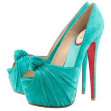 Christian Louboutin Lady Gres 160mm Peep Toe Lodičky Tyrkysové