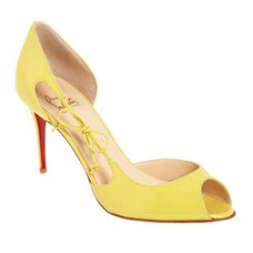 Christian Louboutin Delico 100mm Peep Toe Lodičky Žluté