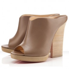 Christian Louboutin Roche Mule Peep Toe Lodičky Oyster Christian Louboutin Roche Mule Peep Toe Lodičky Oyster