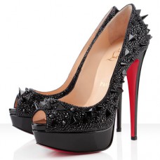 Christian Louboutin Very Mix 140mm Peep Toe Lodičky Černé