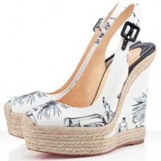 Christian Louboutin Everesta 140mm klínky bílé Christian Louboutin Everesta 140mm klínky bílé