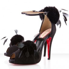 Sandály Christian Louboutin Pluminette 120mm černé Sandály Christian Louboutin Pluminette 120mm černé