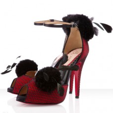 Sandály Christian Louboutin Pluminette 120mm červené Sandály Christian Louboutin Pluminette 120mm červené
