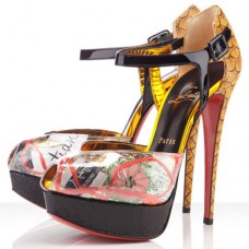Sandály Christian Louboutin č. 299 140 mm vícebarevné Sandály Christian Louboutin č. 299 140 mm vícebarevné