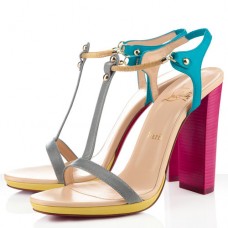 Sandály Christian Louboutin Sylvieta 120mm v zářivě růžové/zlaté barvě