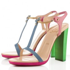 Sandály Christian Louboutin Sylvieta 120mm zelené/zlaté Sandály Christian Louboutin Sylvieta 120mm zelené/zlaté