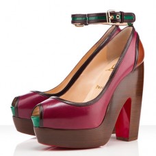 Christian Louboutin Minimi 140mm Peep Toe Lodičky Bordeaux