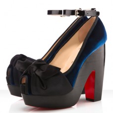 Christian Louboutin Minimi 140mm Peep Toe Lodičky Modré