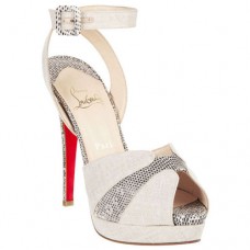 Sandály Christian Louboutin Double Moc 120mm v šedohnědé barvě Sandály Christian Louboutin Double Moc 120mm v šedohnědé barvě
