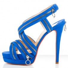 Christian Louboutin Trailer 140mm Sandály Modré