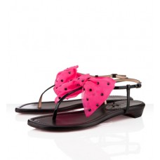 Christian Louboutin Vaudou Ploché Sandály Černé/Růžové Christian Louboutin Vaudou Ploché Sandály Černé/Růžové