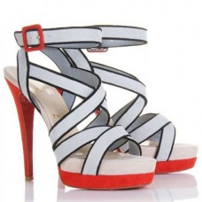 Sandály Christian Louboutin Straratata 120mm šedé Sandály Christian Louboutin Straratata 120mm šedé