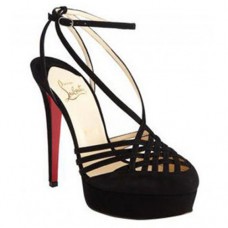 Christian Louboutin Tres Francaise 140mm Sandály Černé