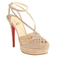 Sandály Christian Louboutin Tres Francaise 140mm béžové Sandály Christian Louboutin Tres Francaise 140mm béžové