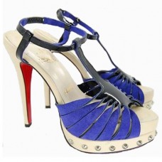 Sandály Christian Louboutin Zigounette 140mm modré Sandály Christian Louboutin Zigounette 140mm modré